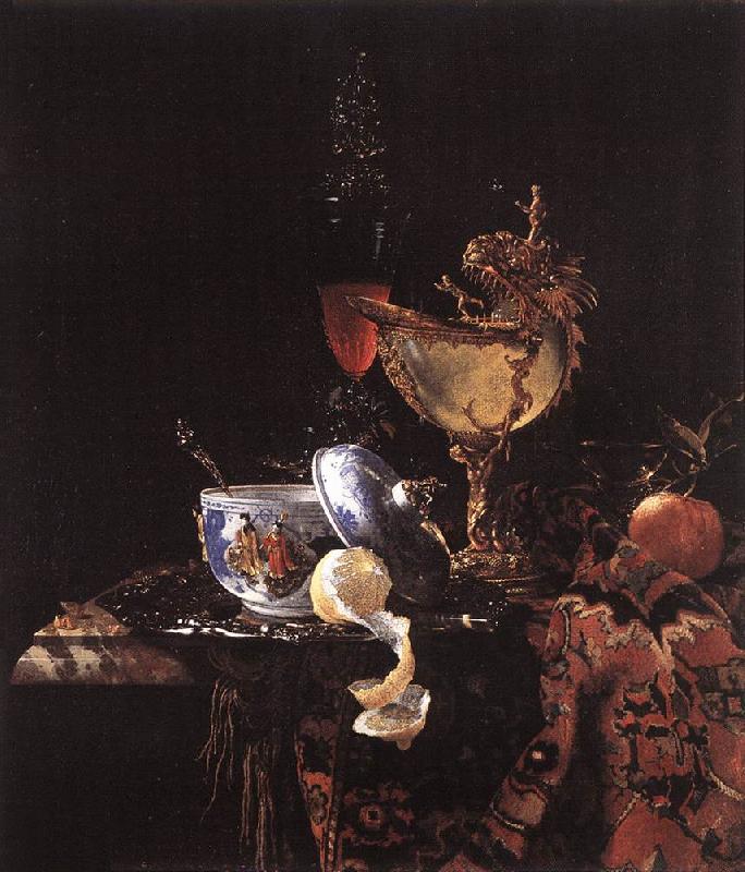 KALF, Willem Still-Life with Silver Bowl, Glasses, and Fruit sgy oil painting picture